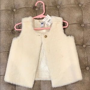 Janie & Jack faux fur vest jacket toddler girl